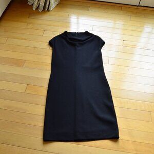 MaxMara Women's Size 10 Black Sheath Dress Cap Sleeve Wool